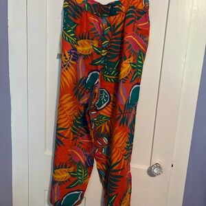 NWT C&C California Vibrant Tropical linen Print Pants